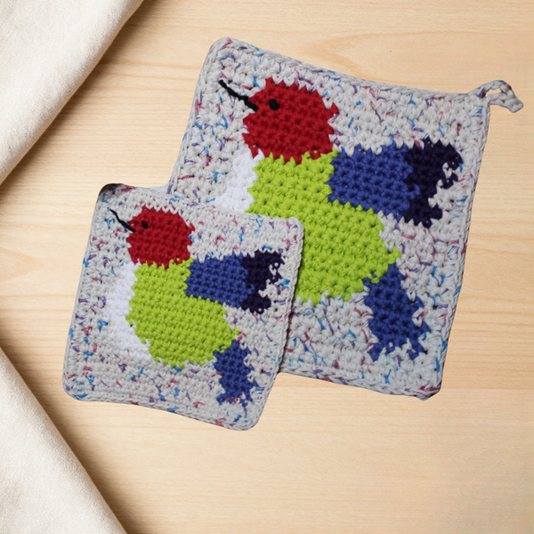 Hummingbird Coaster and Potholder Crochet Pattern PDF