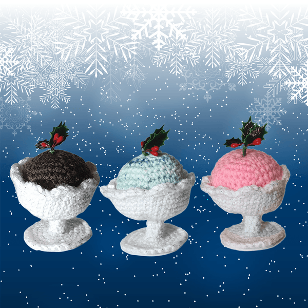 Ice Cream Christmas Ornament Crochet Pattern - My Fingers Fly