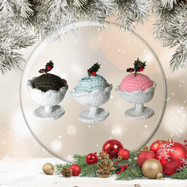 Ice Cream Christmas Ornament Crochet Pattern - My Fingers Fly