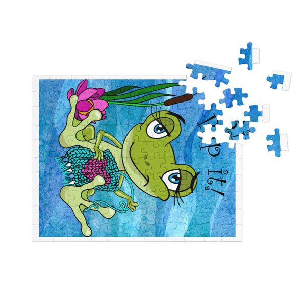 Rip It! Frog Jigsaw Puzzle with Tin