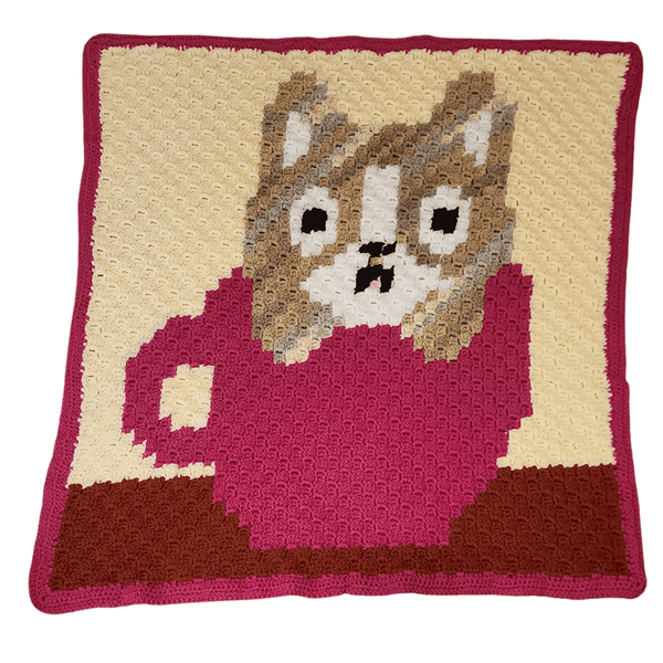Kitten in a Teacup Afghan Crochet Pattern - My Fingers Fly