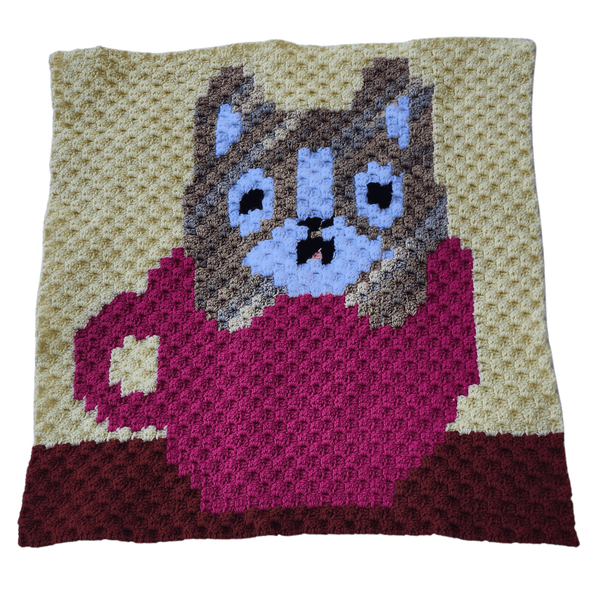 Kitten in a Teacup Afghan Crochet Pattern - My Fingers Fly