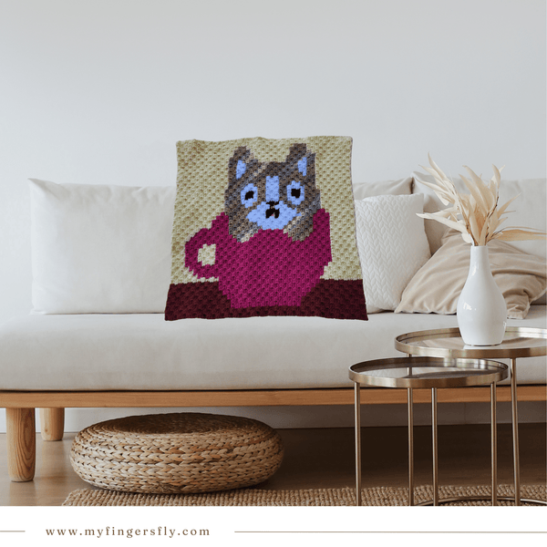 Kitten in a Teacup Afghan Crochet Pattern - My Fingers Fly
