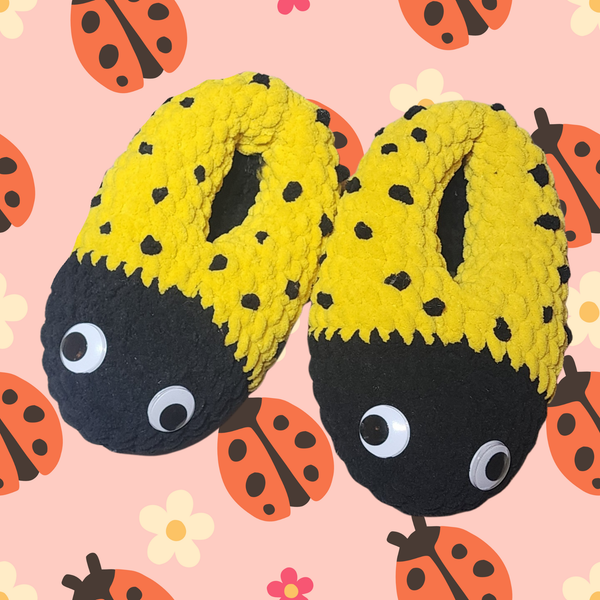 Children’s Ladybug Slippers Crochet Pattern