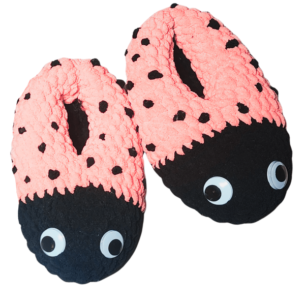 Children’s Ladybug Slippers Crochet Pattern