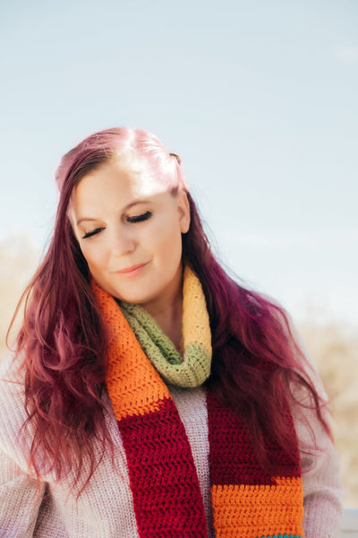 Learn to Crochet a Rainbow Scarf, Complete Crochet Kit - My Fingers Fly