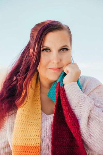 Learn to Crochet a Rainbow Scarf, Complete Crochet Kit - My Fingers Fly