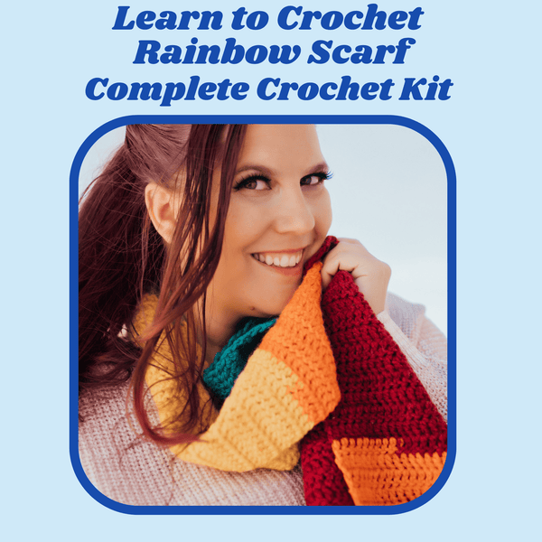 Learn to Crochet a Rainbow Scarf, Complete Crochet Kit - My Fingers Fly
