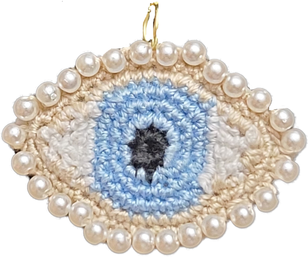 Lover's Eye Necklace Crochet Pattern - Lover's Eye Brooch Crochet Pattern