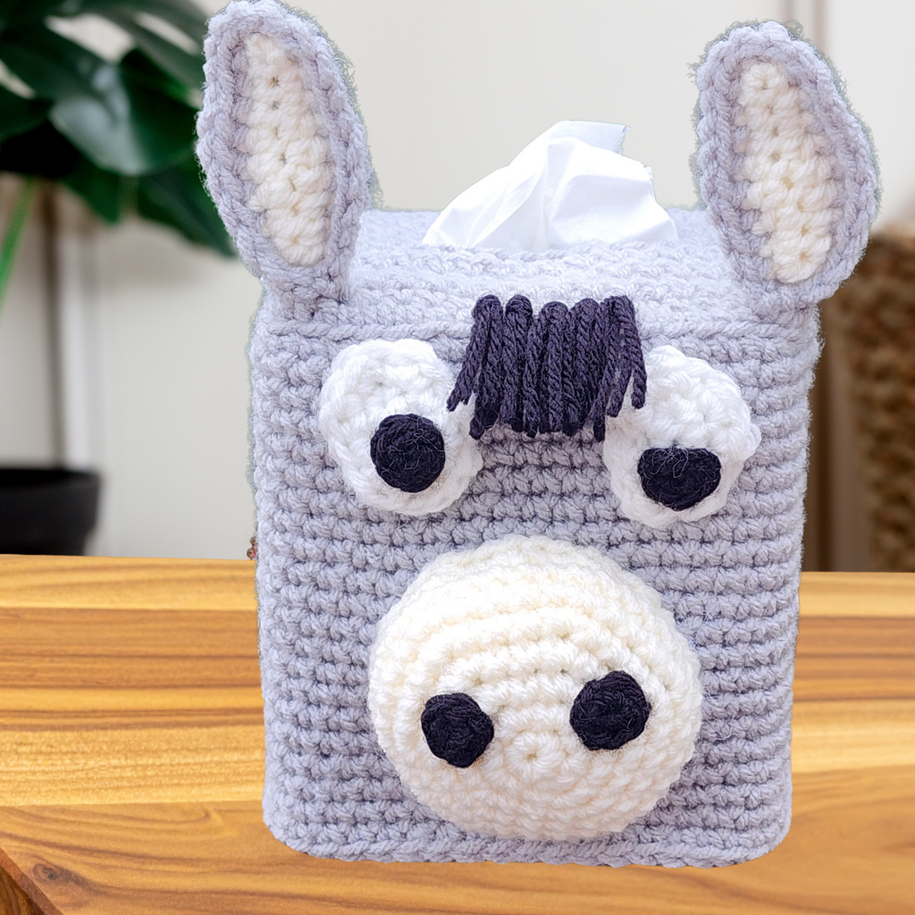 Donkey Tissue Box Cover Crochet Pattern