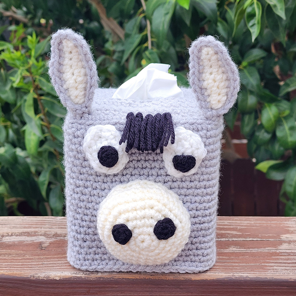 Donkey Tissue Box Cover Crochet Pattern