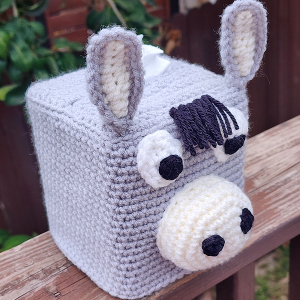 Donkey Tissue Box Cover Crochet Pattern
