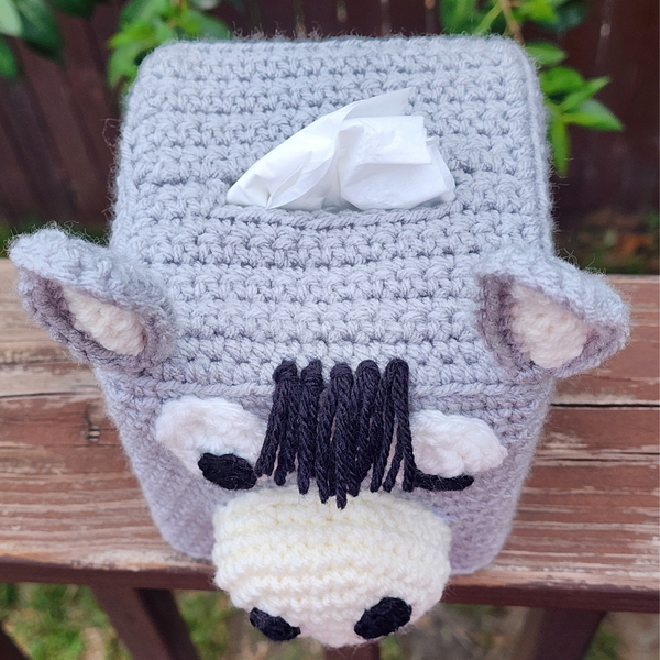Donkey Tissue Box Cover Crochet Pattern