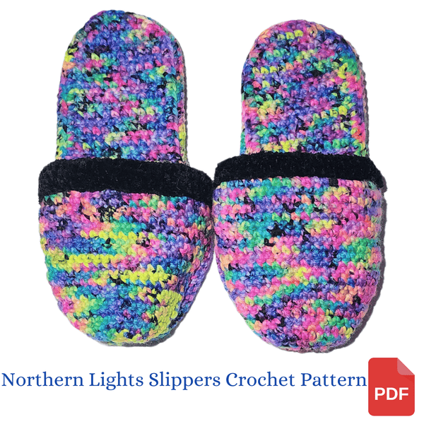 Northern Lights Slippers Crochet Pattern - My Fingers Fly