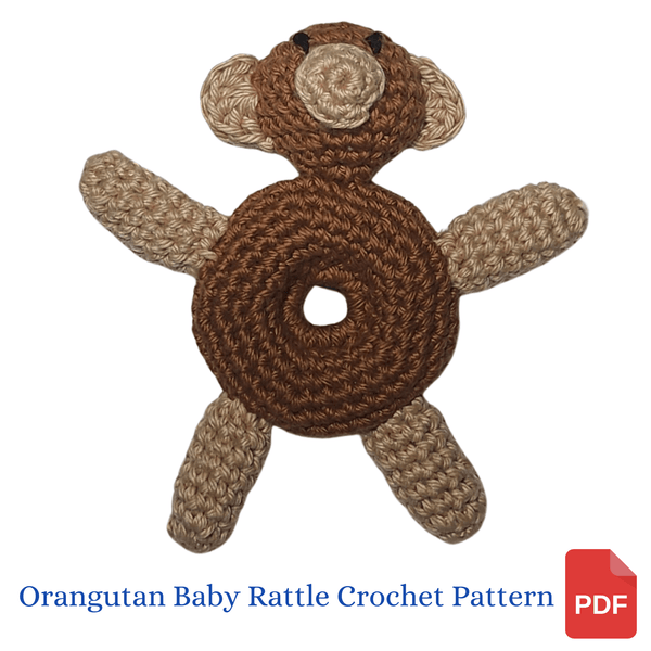 Orangutan Baby Rattle Crochet Pattern - My Fingers Fly