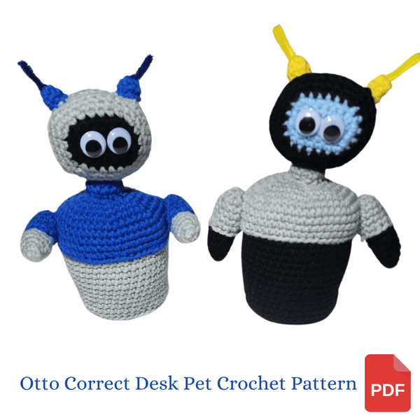 Otto Correct Desk Pet Crochet Pattern - My Fingers Fly