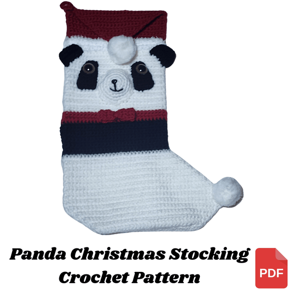 Panda Bear Christmas Stocking Crochet Pattern - My Fingers Fly