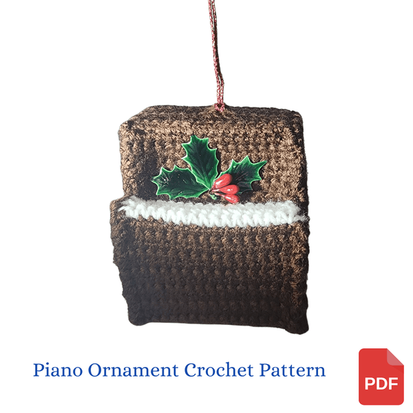 Piano Christmas Ornament Crochet Pattern - My Fingers Fly