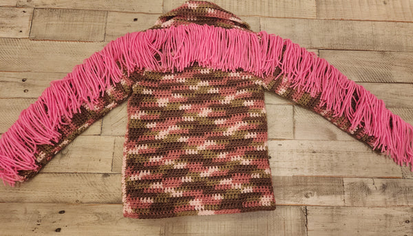 Girl's Pink Camo Sweater Crochet Pattern