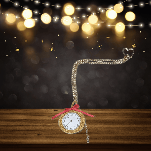 Pocket Watch Christmas Ornament Crochet Pattern - My Fingers Fly