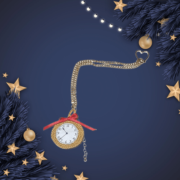 Pocket Watch Christmas Ornament Crochet Pattern - My Fingers Fly