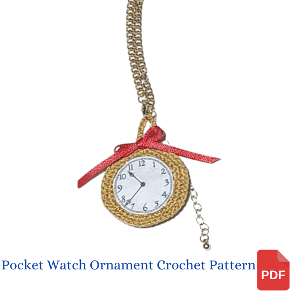 Pocket Watch Christmas Ornament Crochet Pattern - My Fingers Fly