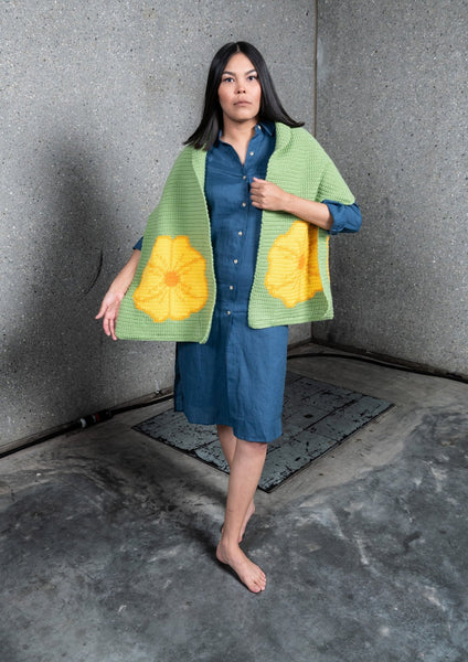 Poppy Pocket Shawl, Handmade Crochet - My Fingers Fly