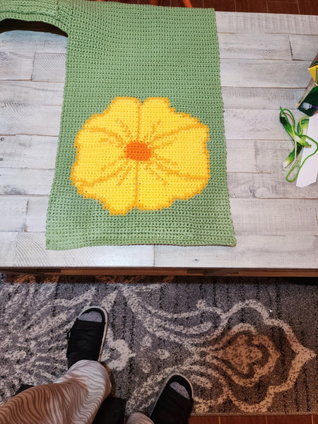 Poppy Pocket Shawl, Handmade Crochet - My Fingers Fly