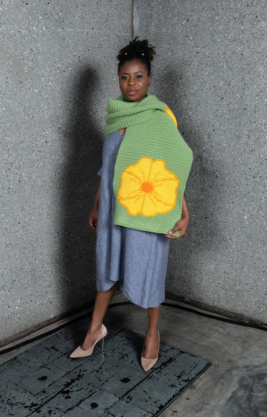 Poppy Pocket Shawl, Handmade Crochet - My Fingers Fly