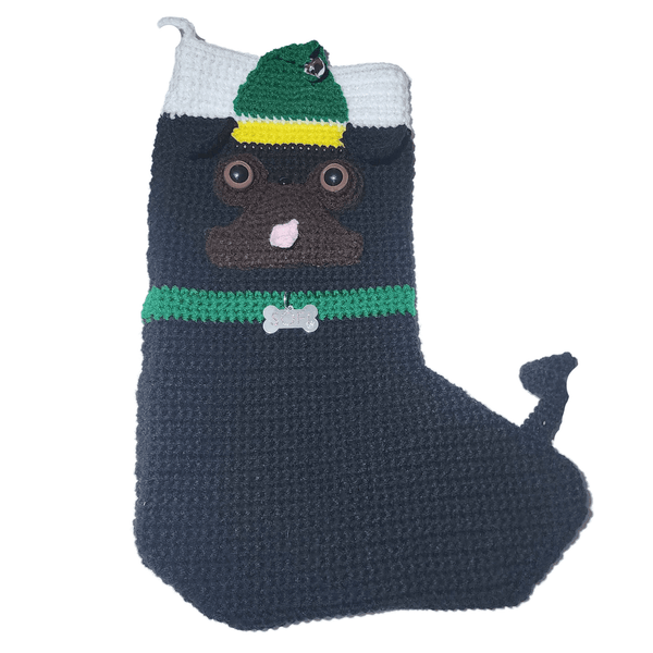 Pug Christmas Stocking Crochet Pattern - My Fingers Fly