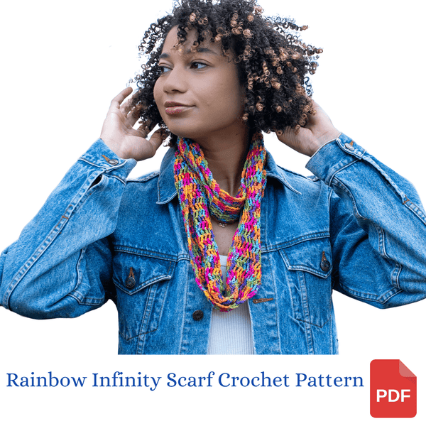Rainbow Infinity Scarf Crochet Pattern - My Fingers Fly