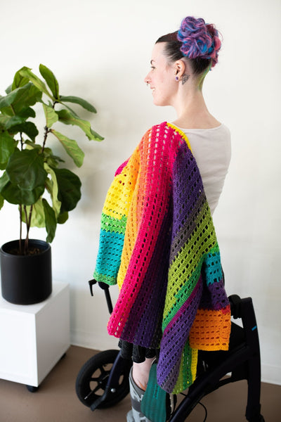 Rainbow Squares Cardigan Crochet Pattern - My Fingers Fly