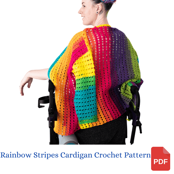 Rainbow Squares Cardigan Crochet Pattern - My Fingers Fly
