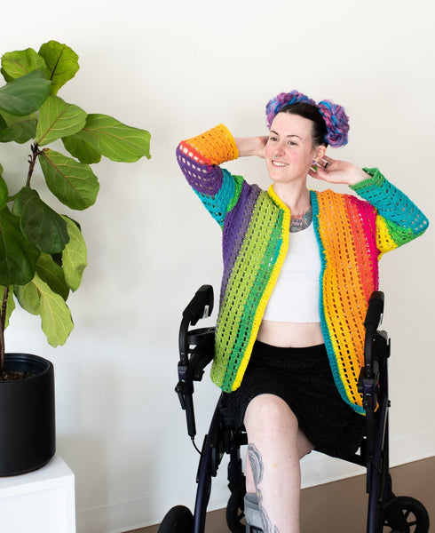 Rainbow Squares Cardigan Crochet Pattern - My Fingers Fly