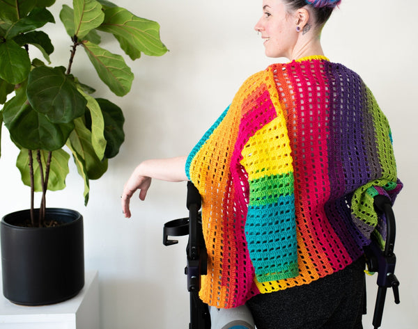 Rainbow Squares Cardigan Crochet Pattern - My Fingers Fly