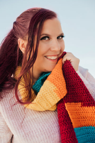 Learn to Crochet a Rainbow Scarf, Complete Crochet Kit