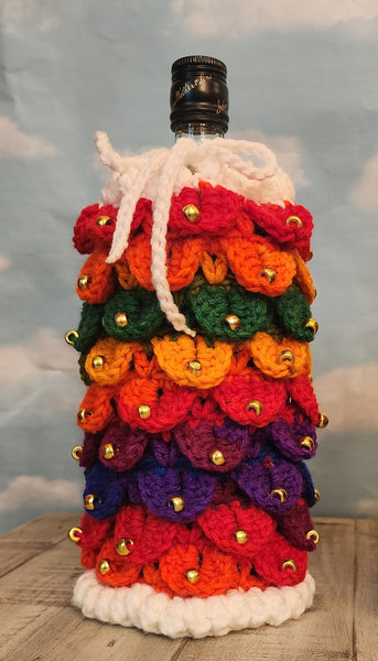 Christmas Tree Wine Gift Bag Crochet Pattern