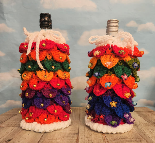 Christmas Tree Wine Gift Bag Crochet Pattern