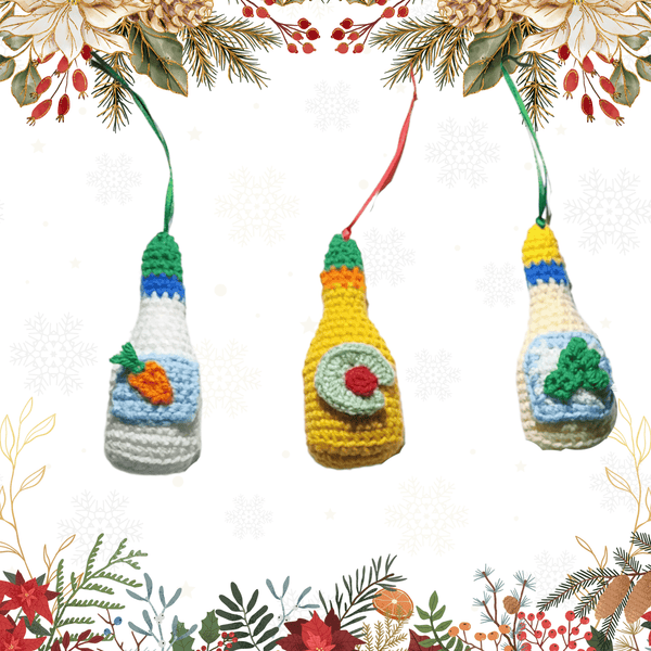 Ranch Dressing Christmas Ornament Crochet Pattern - My Fingers Fly