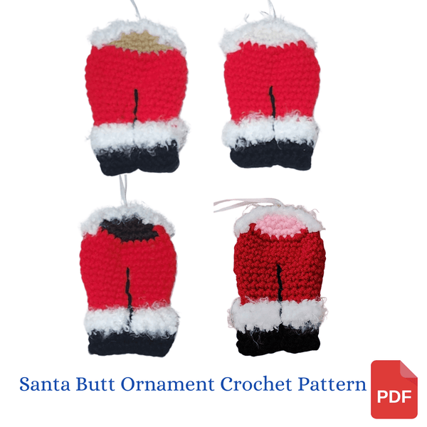 Santa Butt Ornament Crochet Pattern - My Fingers Fly