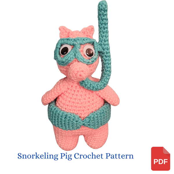 Snorkeling Pig Amigurumi Crochet Pattern - My Fingers Fly
