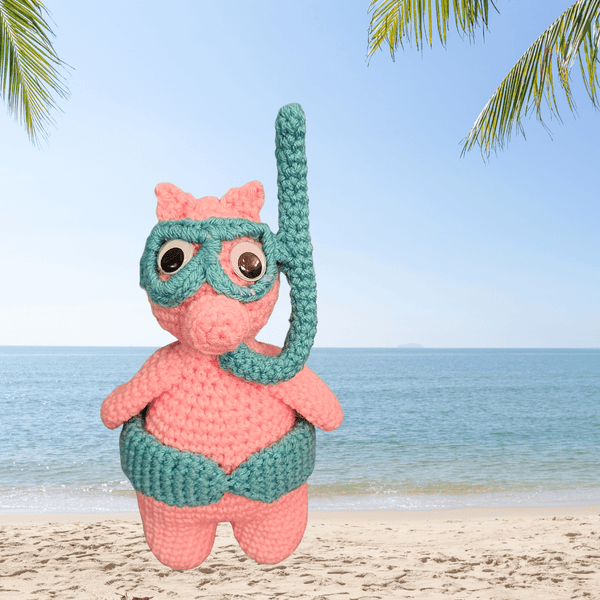 Snorkeling Pig Amigurumi Crochet Pattern - My Fingers Fly