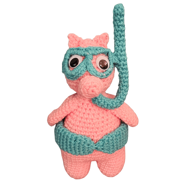 Snorkeling Pig Amigurumi Crochet Pattern - My Fingers Fly