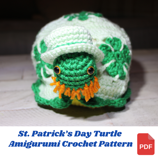 St. Patrick's Day Turtle Amigurumi Crochet Pattern PDF