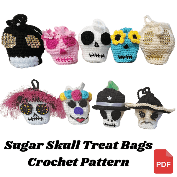 Sugar Skull Treat Bag Crochet Pattern - My Fingers Fly