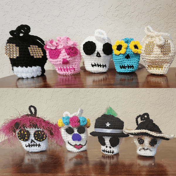 Sugar Skull Treat Bag Crochet Pattern - My Fingers Fly