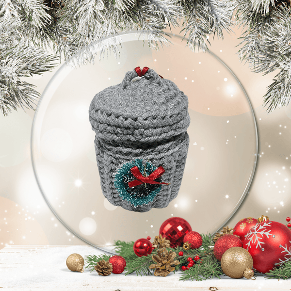 Trash Can Christmas Ornament Crochet Pattern - My Fingers Fly