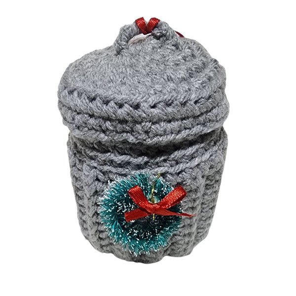Trash Can Christmas Ornament Crochet Pattern - My Fingers Fly