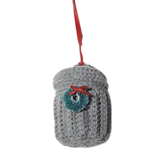 Trash Can Christmas Ornament Crochet Pattern - My Fingers Fly