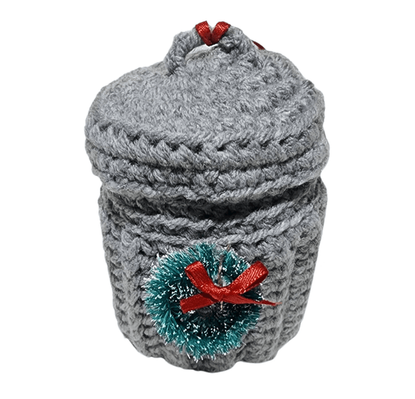 Trash Can Ornament, Handmade Crochet - My Fingers Fly